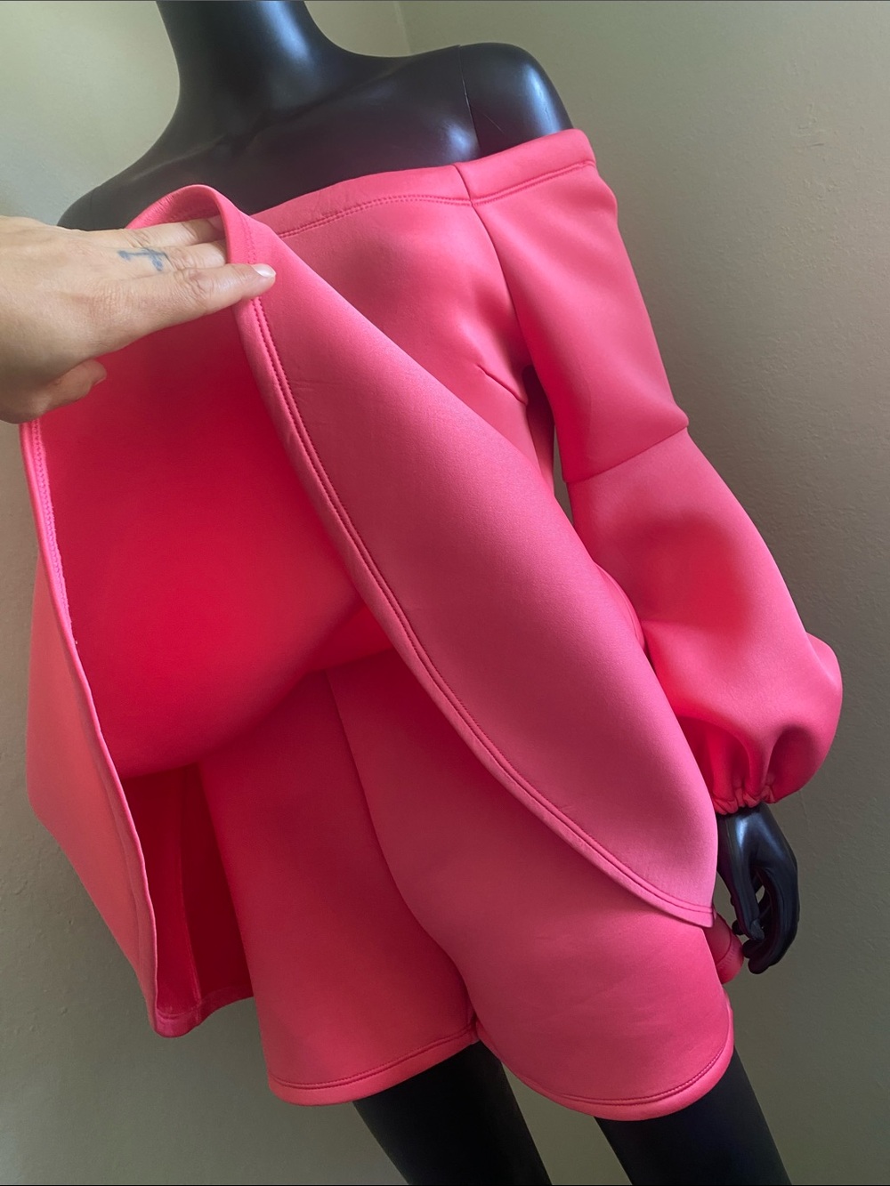 Fashion Nova Princess Barbiecore Pink Peplum Balloon-Sleeve Romper Dress ✨ NWTs - Picture 4 of 15